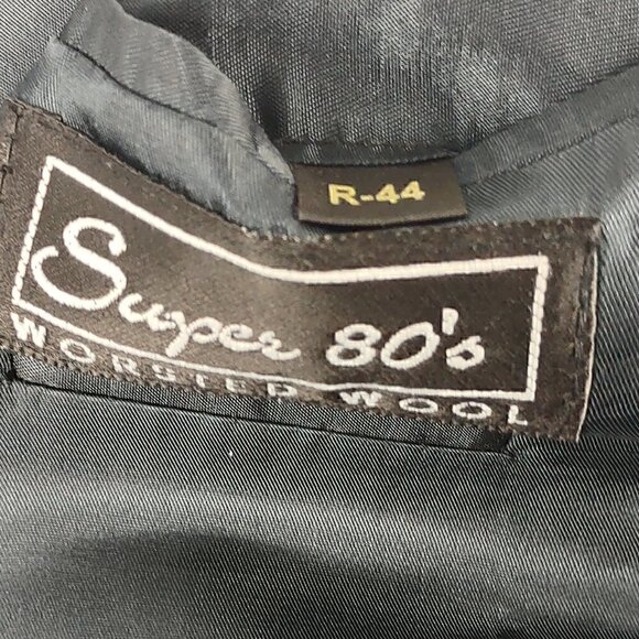 Gianfranco Ruffini Wool 2 Pc Blue Pinstriped Suit Size 36R pants, 44R Jacket - Picture 11 of 12